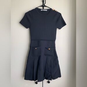 Zara Dark Blue  Dress with Pocket Details